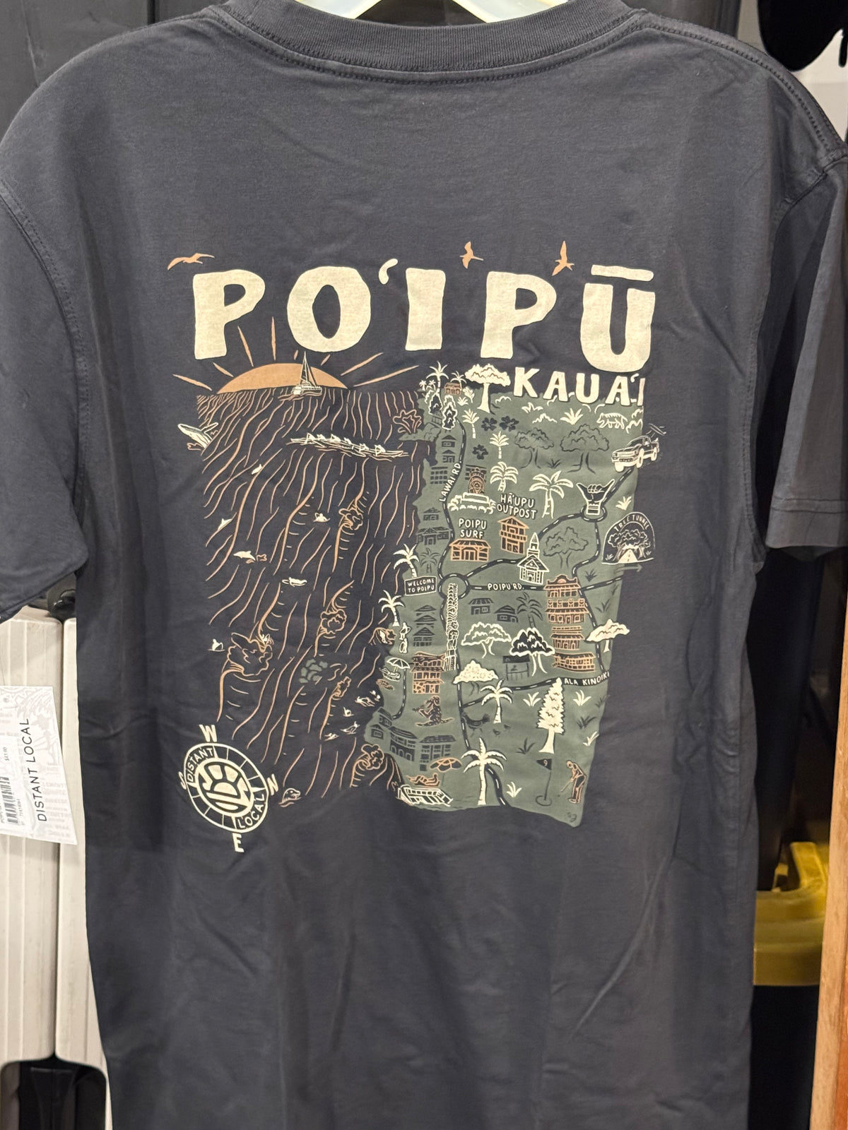 Poipu Map Kauai Garment Dye SS Tee