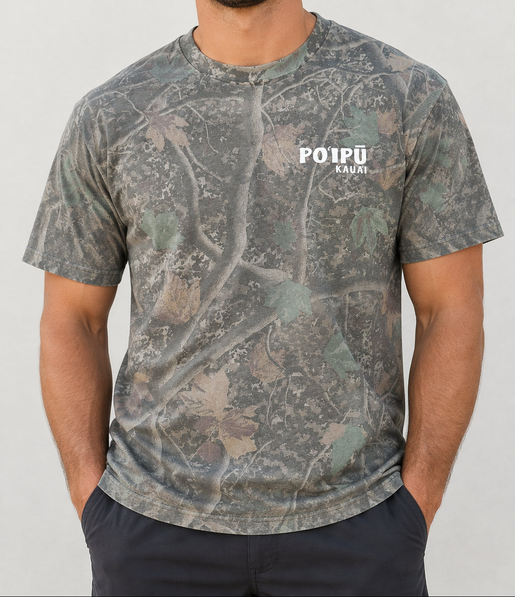 Poipu Map Kauai Pigment Dye Tee