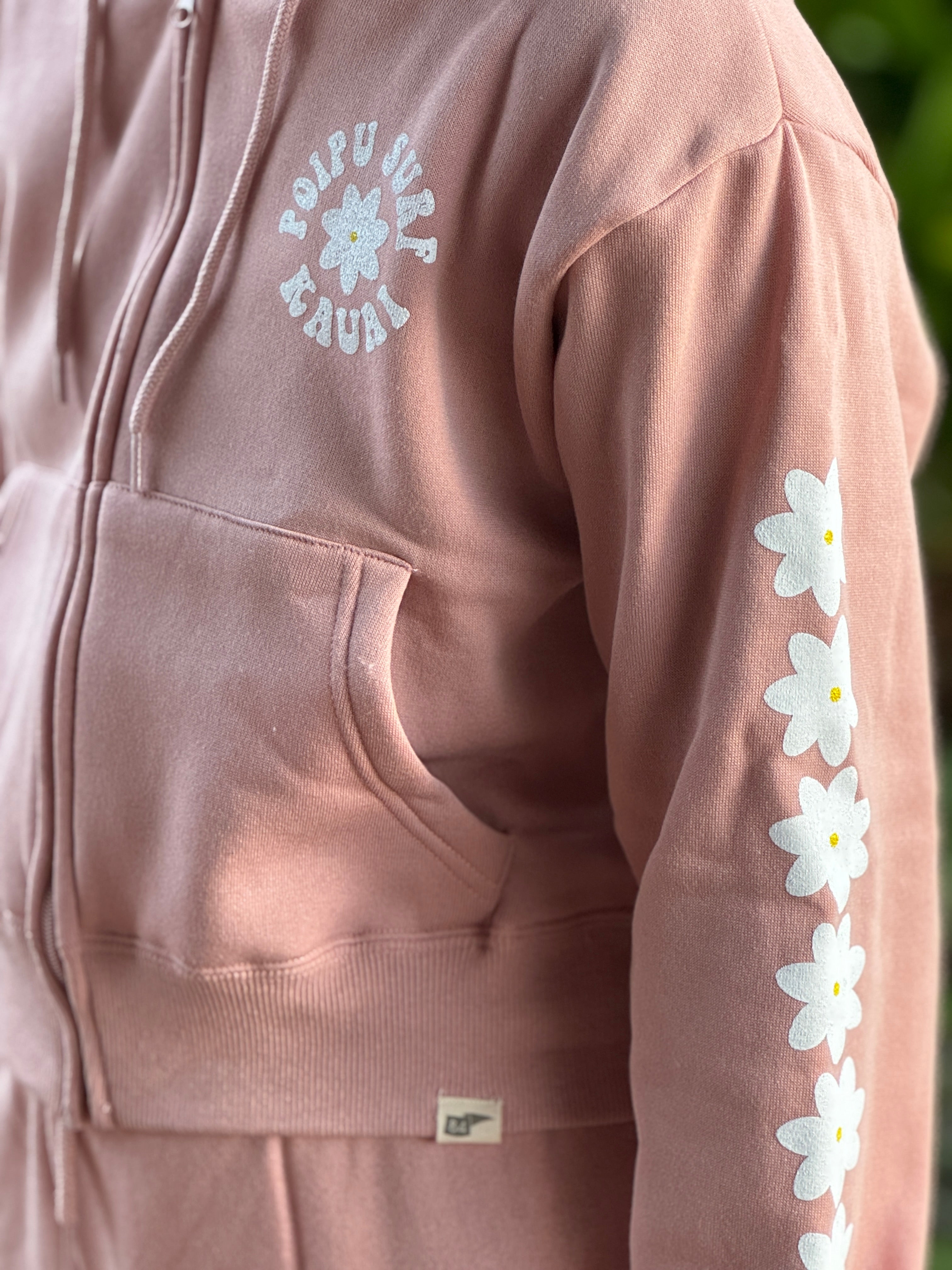 Tiare Cloud Logo Fleece Midi Full Zip Hoodie