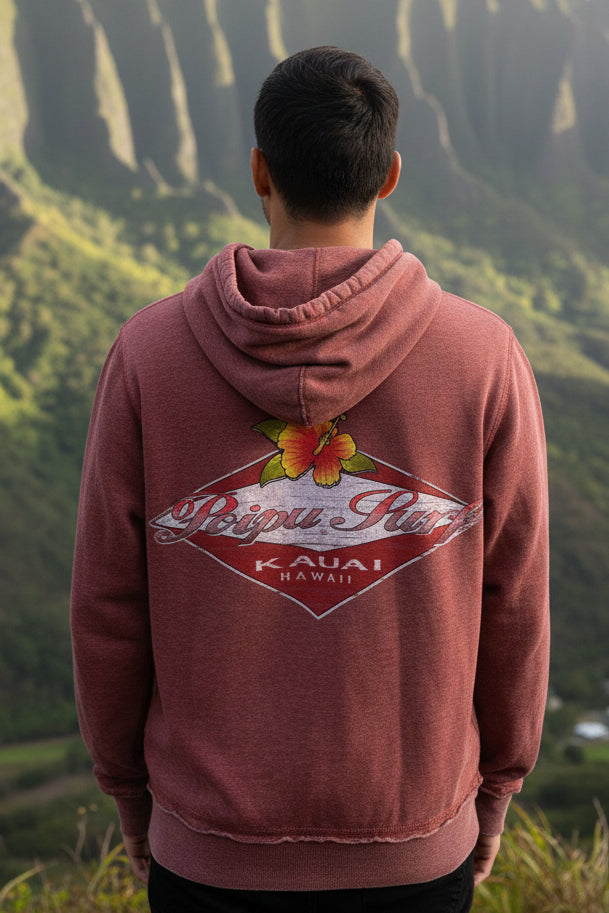 Overdraw Hibiscus BW Fleece Hood