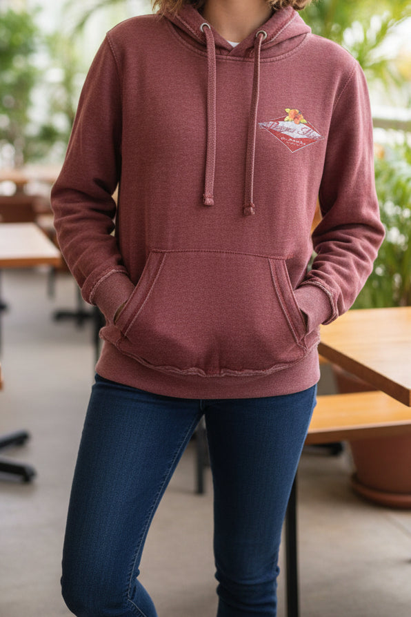 Overdraw Hibiscus BW Fleece Hood