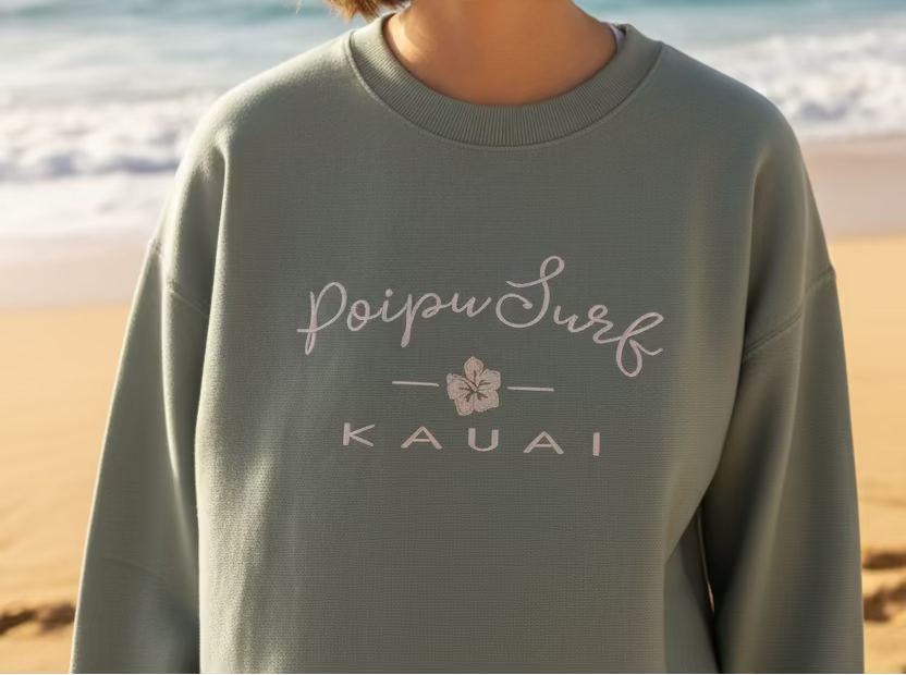 Buzzwole Hibiscus Embroidered Logo Crew Neck Sweater