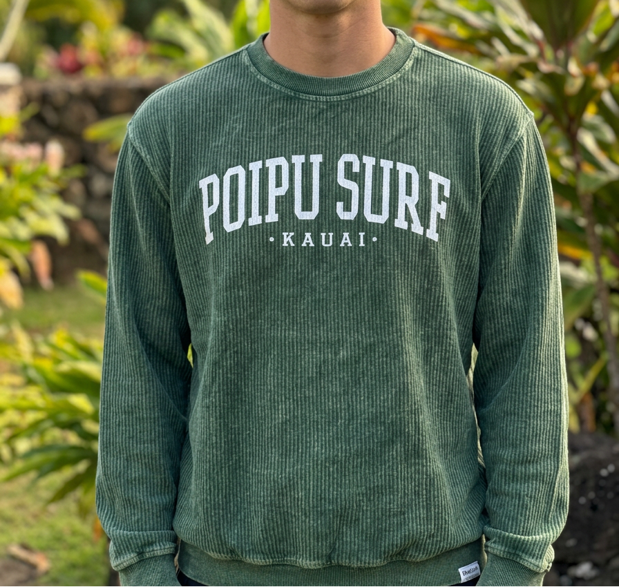 Collegiate Arc Corded Crew Neck Sweater