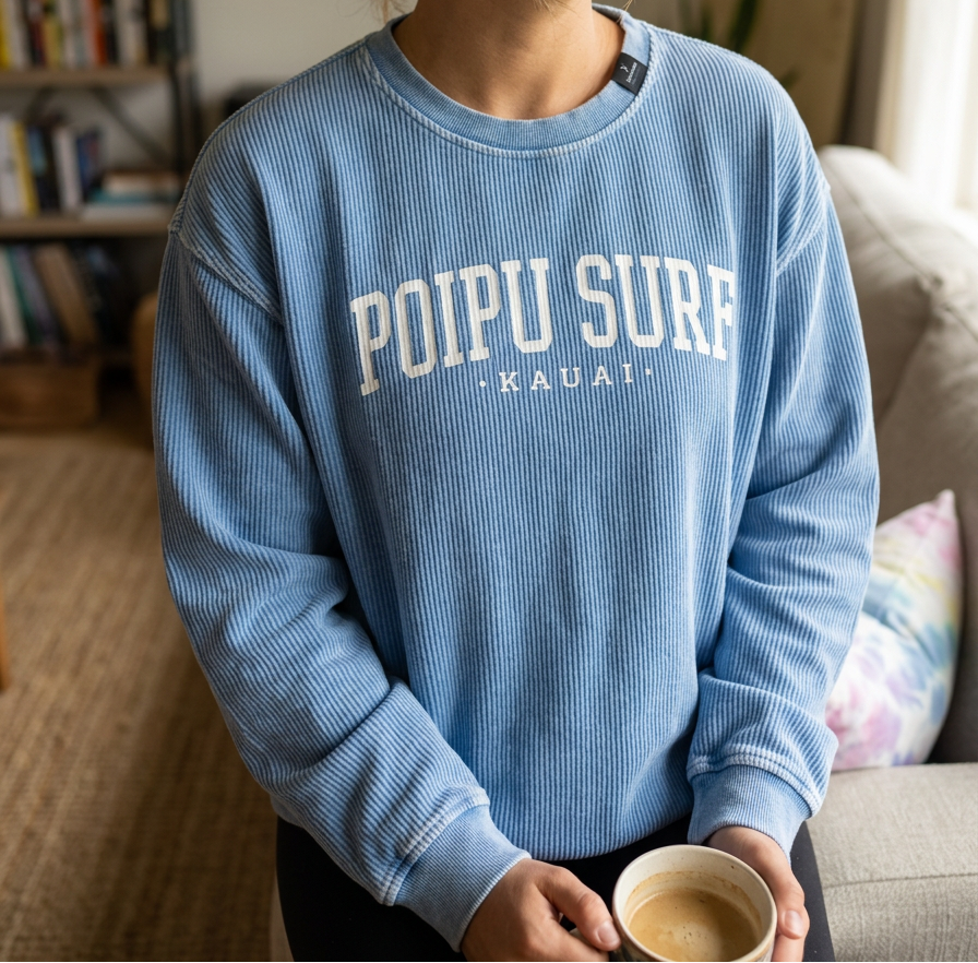 Collegiate Arc Corded Crew Neck Sweater