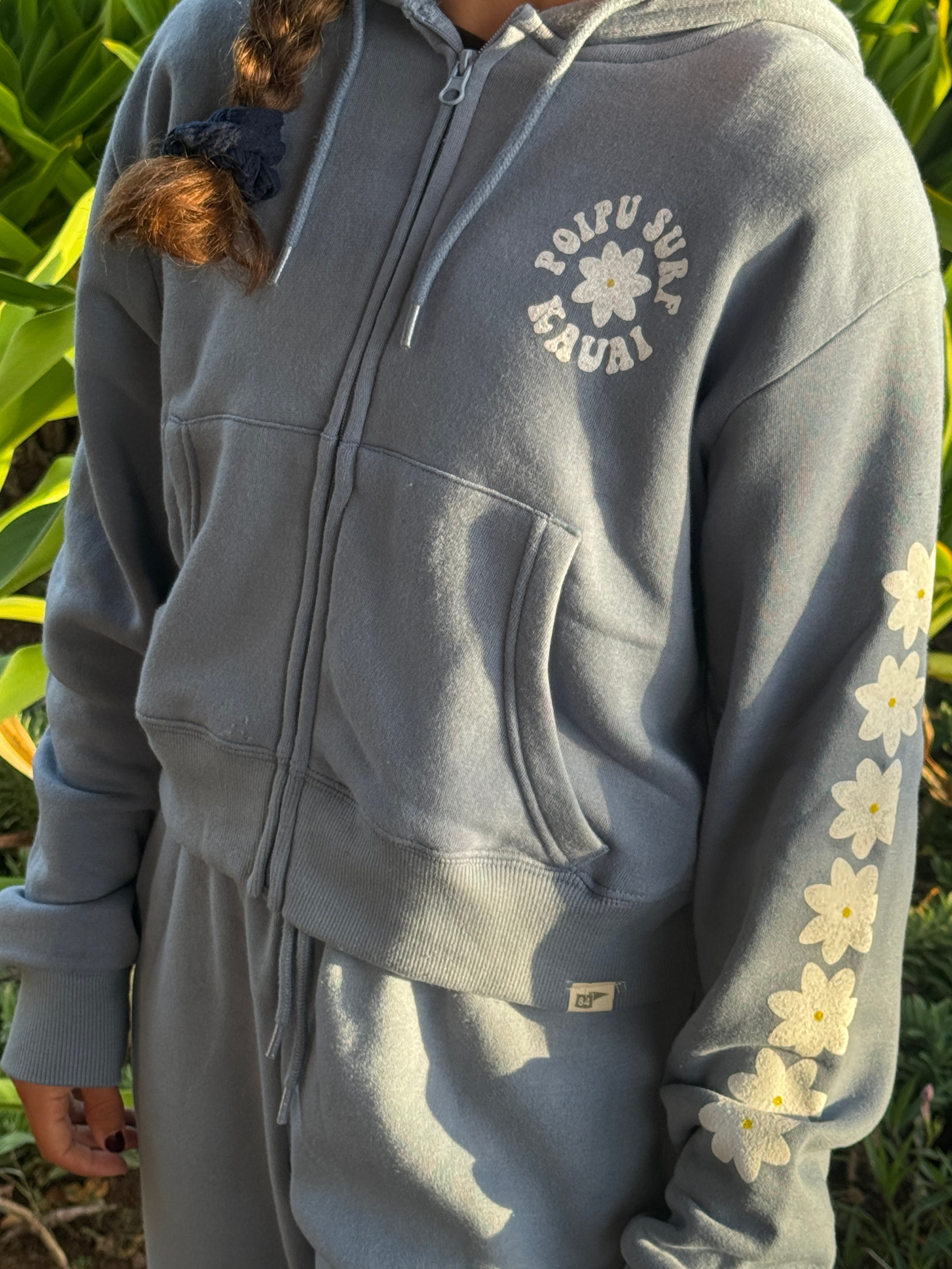 Tiare Cloud Logo Fleece Midi Full Zip Hoodie