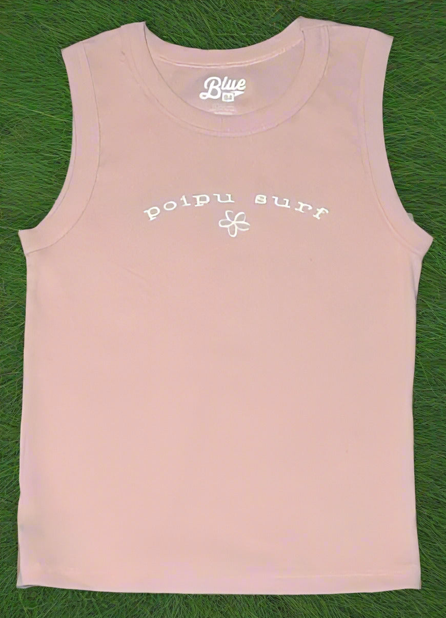 Poipu Surf "PLUMERIA" Logo Woman's Ribbed Tank