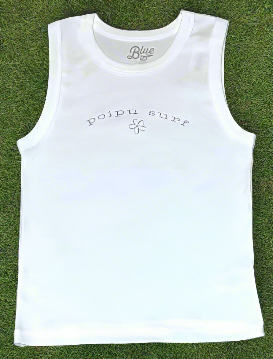 Poipu Surf "PLUMERIA" Logo Woman's Ribbed Tank