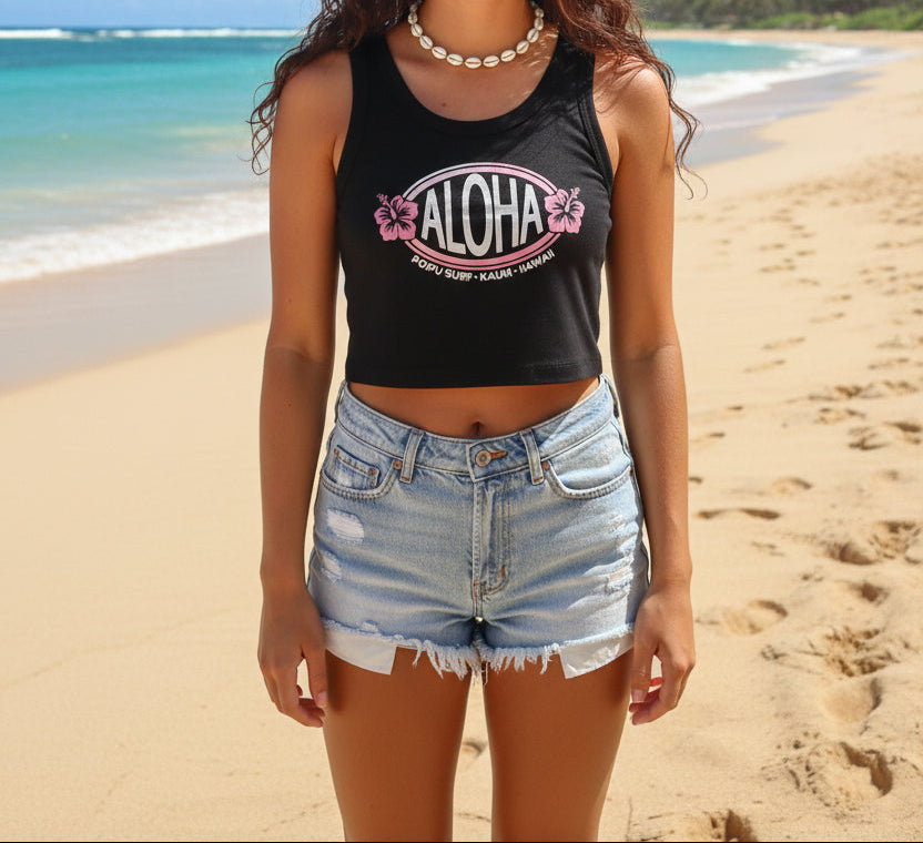 Burnin' Fem Cropped Women's Ribbed Logo Tank